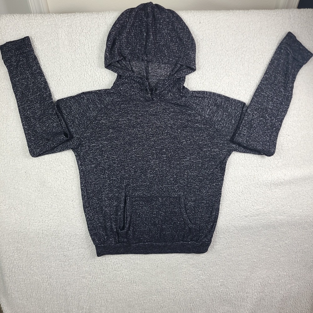Fashion Nova Gray Marled Hoodie Pullover Lounge Sweatshirt Kangaroo Pocket S